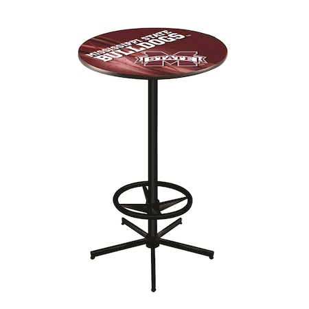 Holland Bar Stool Co 42" Black Mississippi State Pub Table, 36" dia. Top L216B4236MssStU-D2